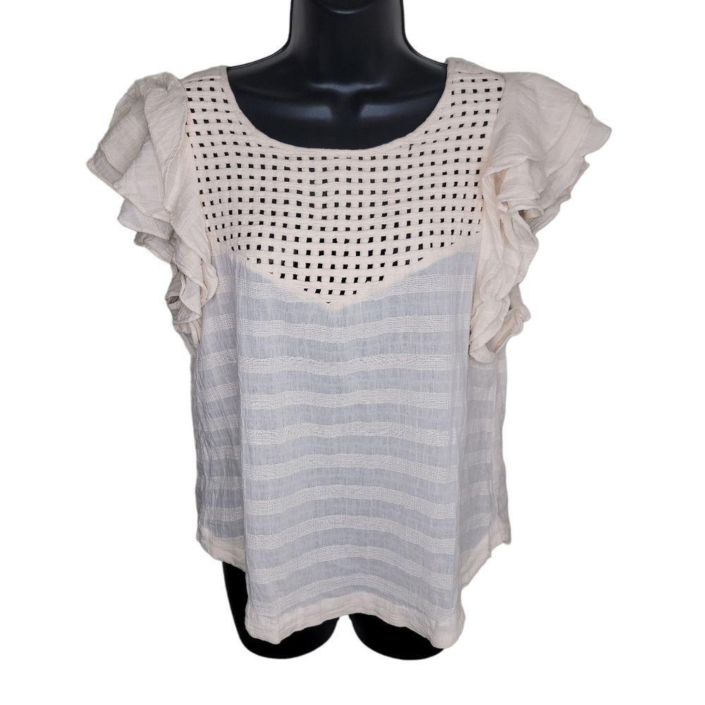 The Odells Anthropologie Ruffled Blouse size Medium